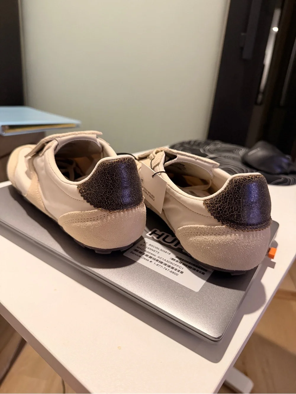 ZARA Women’s Beige Suede-Trim Sneakers - Picture 2 of 6